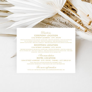 Elegante Gold Vintage Glamour Hochzeiten Informati Begleitkarte