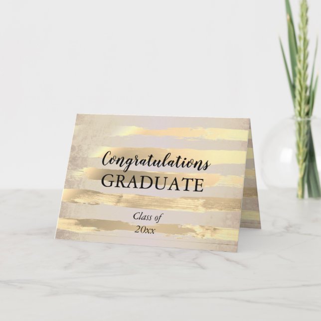 Elegante Gold Watercolor Gratulationen Graduate Karte (Vorderseite)