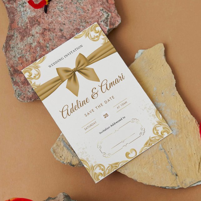Elegante Gold Wedding Celebration Card Einladung (Von Creator hochgeladen)