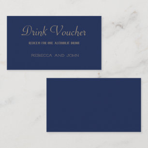Elegante Gold Wedding Drink Card Visitenkarte