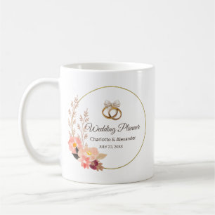 Elegante Gold Wedding Rings Personalisiert Kaffeetasse