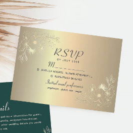 Elegante Gold Wedding RSVP Card Karte