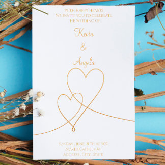 Elegante Gold Weeding Einladung