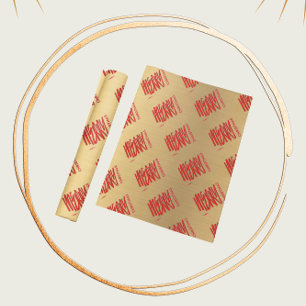 Elegante Gold Weihnachten Modernes Rotes Geschenkpapier