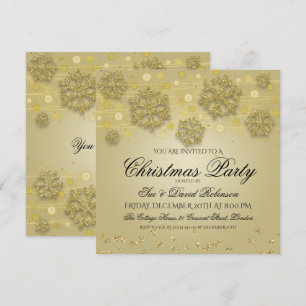 Elegante Gold Weihnachtsfeier Einladung