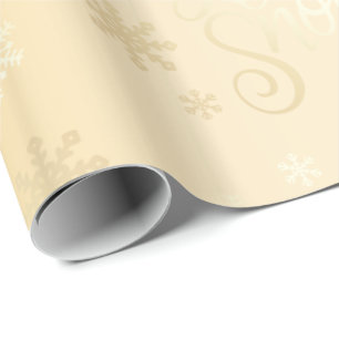 Elegante Gold Weihnachtsgeschenk Schnee und Schnee Geschenkpapier