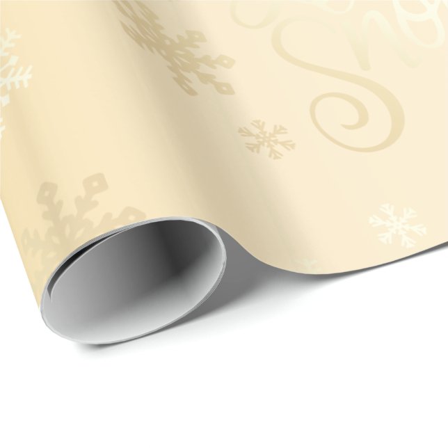 Elegante Gold Weihnachtsgeschenk Schnee und Schnee Geschenkpapier (Rolleneckpunkt)