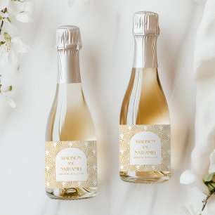 Elegante Gold Weiße Geometrische Art Deco Hochzeit