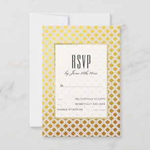 Elegante gold-weiße Hochzeits-RSVP RSVP Karte