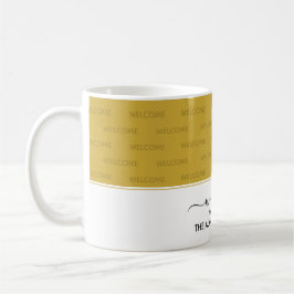 Elegante Gold WELCOME FÜR UNSEREN ZUHAUSE Gast Kaffeetasse