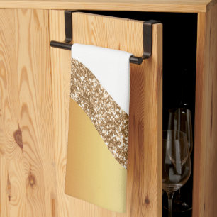 Elegante Gold White Wave  Geschirrtuch