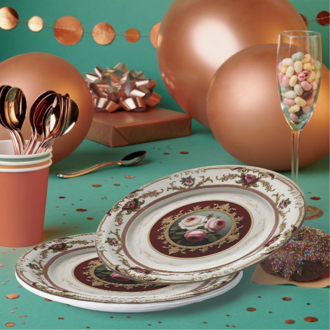 Elegante Gold Wildblume Blumenzwiebeln Keramik Hoc Pappteller (Multi)