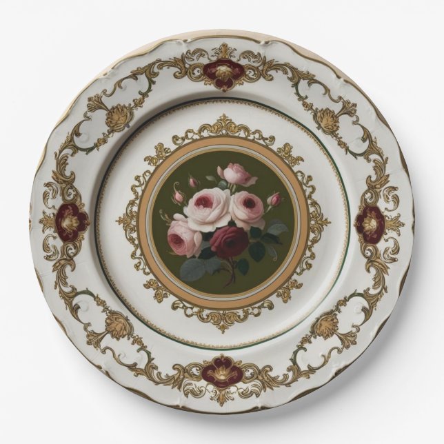 Elegante Gold Wildblume Blumenzwiebeln Keramik Hoc Pappteller (Vorderseite)