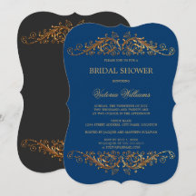 Elegante Gold Wirbel Blau