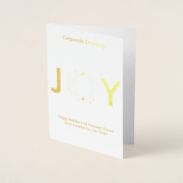 Elegante Gold Wreath Happy Holiday Corporate Real Folienkarte