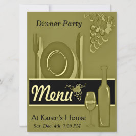 Elegante Goldabendessen-Party Einladungen