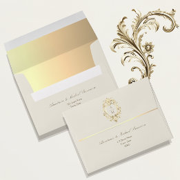 Elegante Goldbarock-Monogramm-Hochzeit