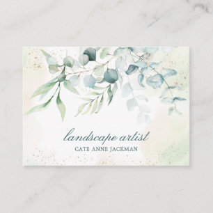 Elegante Goldbegrünung Eukalyptus Visitenkarte
