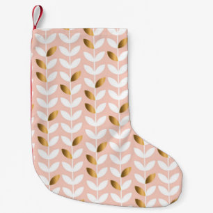 Elegante Goldblätter: Rosy Vintag. Kleiner Weihnachtsstrumpf