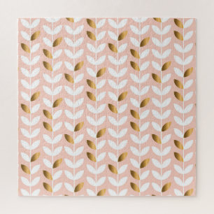 Elegante Goldblätter: Rosy Vintag. Puzzle