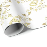 Elegante GoldEheringe Geschenkpapier<br><div class="desc">Aufmachung der eleganten Goldhochzeitsbänder auf einem weißen Hintergrund. Dieses Geschenk-Packpapier beglückwünscht Ihr Geschenk. Gemacht mit Auflösungsvektorgraphiken. 100% Besonders anfertigen-fähig. SEHEN SIE MEHR ENTWÜRFE AN: ursprünglicher Entwurf Auflösungs durch Donna Siegrist © 2016. Wenn Sie irgendwelche Fragen über dieses Produkt bitte mit mir bei Auflösung in Verbindung treten lassen. Ich bin glücklich...</div>