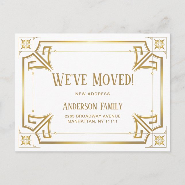 Elegante Golden Art Deco Festival - Martha Argeric Postkarte (Vorderseite)