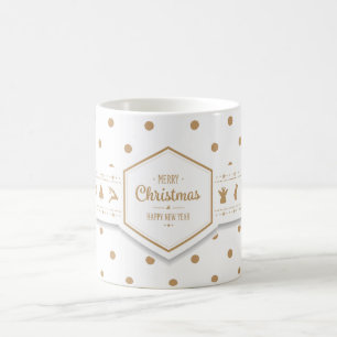 Elegante Golden Christmas Dots Tasse