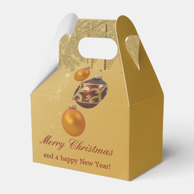 Elegante Golden Christmas Geschenkschachtel (Vorderseite)