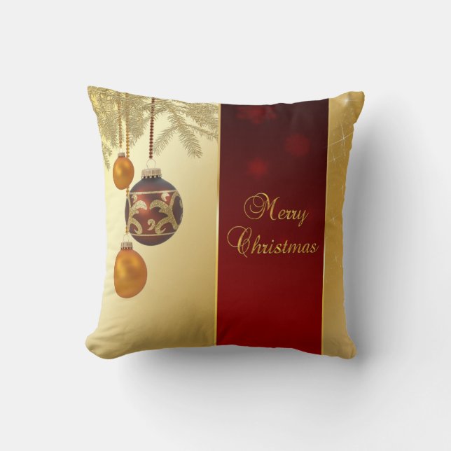 Elegante Golden Christmas Kissen (Vorderseite)