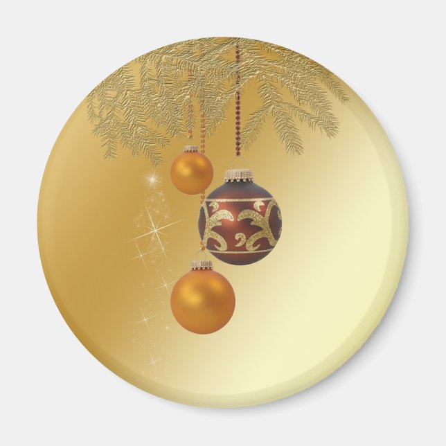 Elegante Golden Christmas Magnet (Vorne)