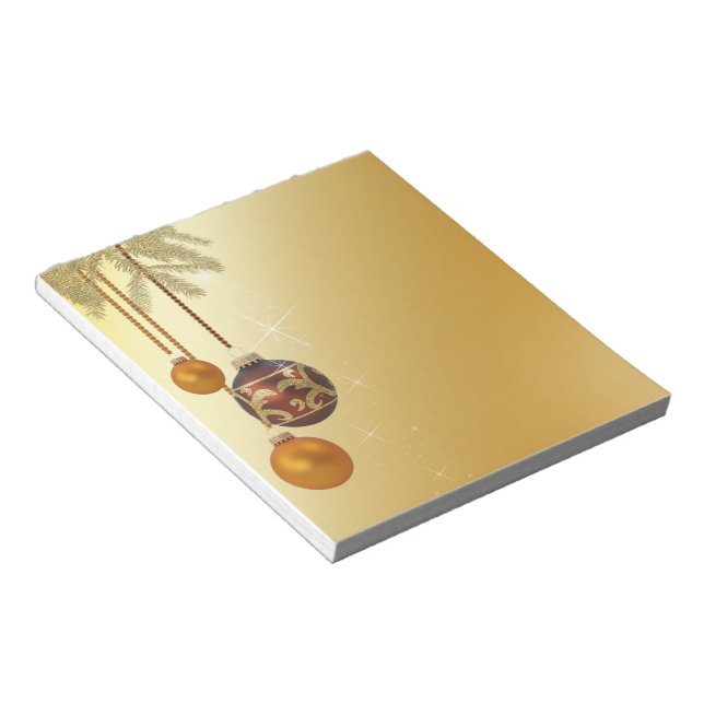 Elegante Golden Christmas Notizblock (angewinkelt)