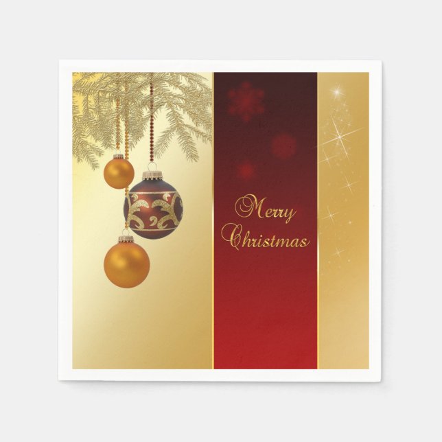 Elegante Golden Christmas Serviette (Vorderseite)