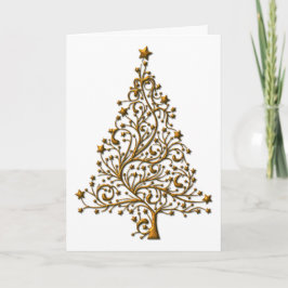 Elegante Golden Christmas Tree Karte