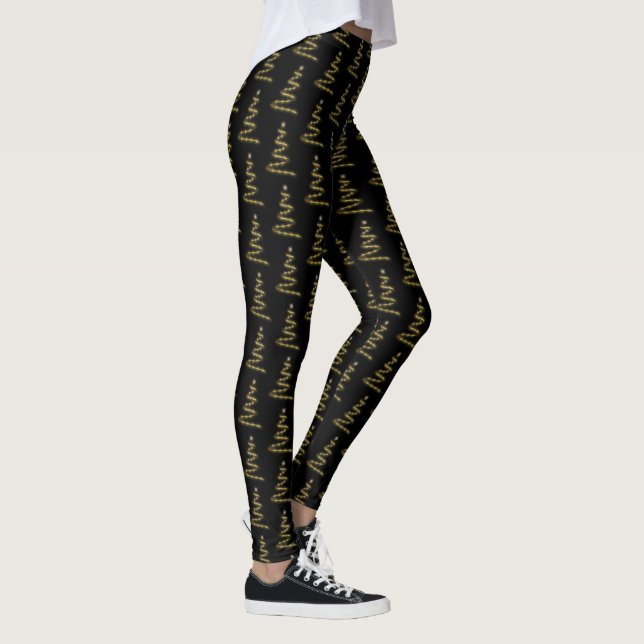 Elegante Golden Christmas Tree Leggings (Rechts)