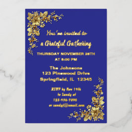 Elegante Golden Erntedank Foil Invita Folieneinladung