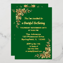 Elegante Golden Erntedank Foil Invita Folieneinladung