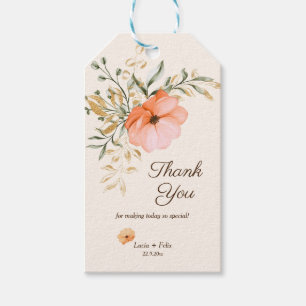 Elegante Golden Fall Blume Hochzeit Vielen Dank Geschenkanhänger