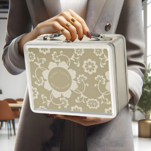 Elegante Golden Floral Ornamental Vintag Metall Brotdose