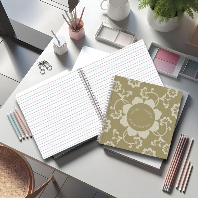 Elegante Golden Floral Ornamental Vintag Notizbuch (Von Creator hochgeladen)