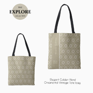 Elegante Golden Floral Ornamental Vintage Tragetas