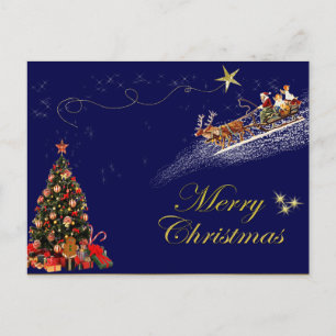 Elegante Golden Foil Frohe Weihnachtsfeier Feiertagspostkarte