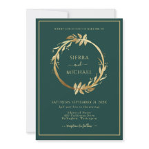 Elegante Golden Foliage Emerald Green Wedding