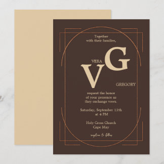 Elegante Golden Lines Moderne Luxuriöse Hochzeit Einladung
