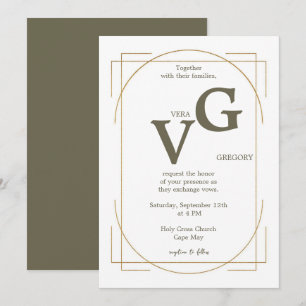 Elegante Golden Lines Moderne Luxuriöse Hochzeit Einladung
