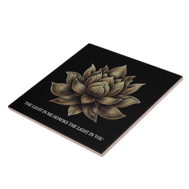 Elegante Golden Lotus Blume Das Licht in mir ... Fliese (Seite)