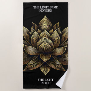 Elegante Golden Lotus Blume Das Licht in mir ... Strandtuch