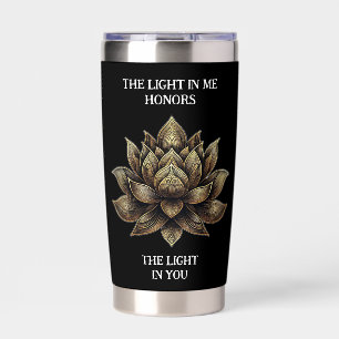 Elegante Golden Lotus Blume Das Licht in mir ... Thermobecher