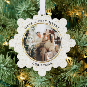 Elegante Golden Minimal Personalisiert Ornament Karte