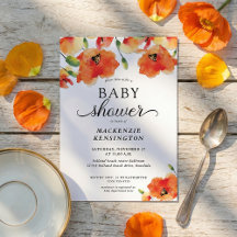 Elegante Golden Poppy Baby Dusche