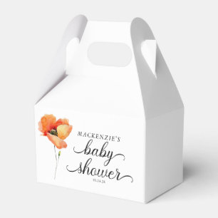 Elegante Golden Poppy Baby Dusche Geschenkschachtel